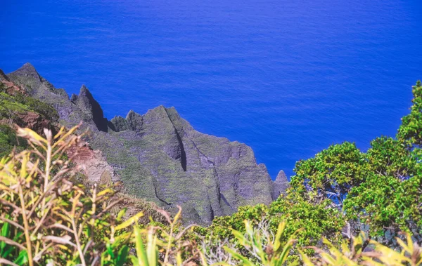Побережье Напали Вдоль Тихого Океана Кауаи Гавайи — стоковое фото