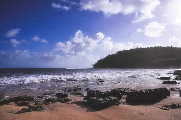 Una Playa Costa Kauai Hawai —  Fotos de Stock