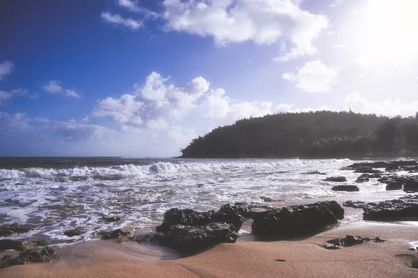 Una Playa Costa Kauai Hawai —  Fotos de Stock
