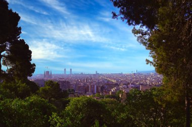 İspanya, Barselona 'nın açık bir günde havadan görünüşü.
