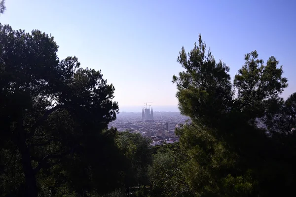 Вид Воздуха Барселону Испания Ясный День — стоковое фото