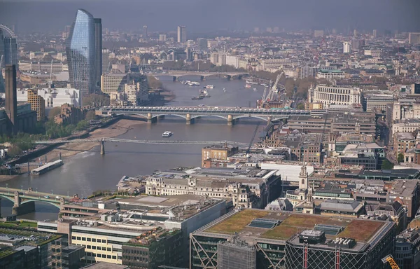 Luchtfoto Van Londen Verenigd Koninkrijk Langs Theems — Stockfoto