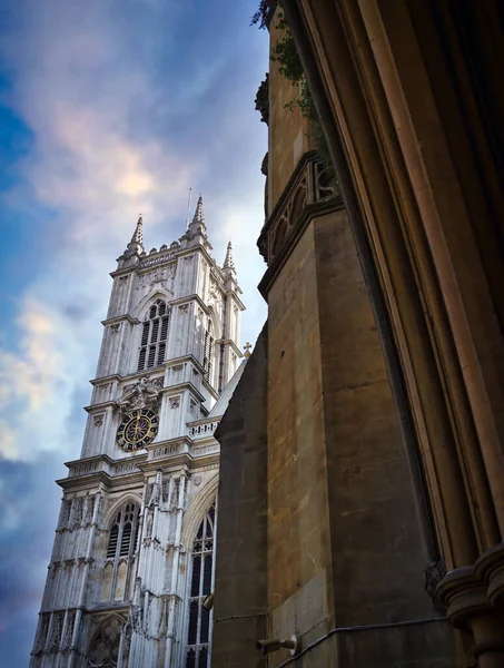 Zachód Słońca Nad Opactwem Westminster Londynie Anglia Wielkiej Brytanii — Zdjęcie stockowe