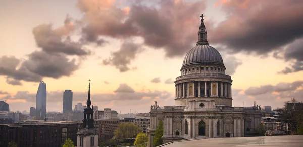 Crepúsculo Sobre Catedral São Paulo Centro Londres Reino Unido — Fotografia de Stock