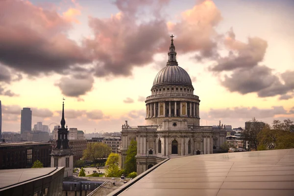 Schemering Boven Paul Cathedral Centraal Londen Verenigd Koninkrijk — Stockfoto