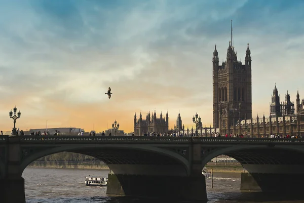 Palácio Westminster Longo Das Margens Tamisa Centro Londres Reino Unido — Fotografia de Stock