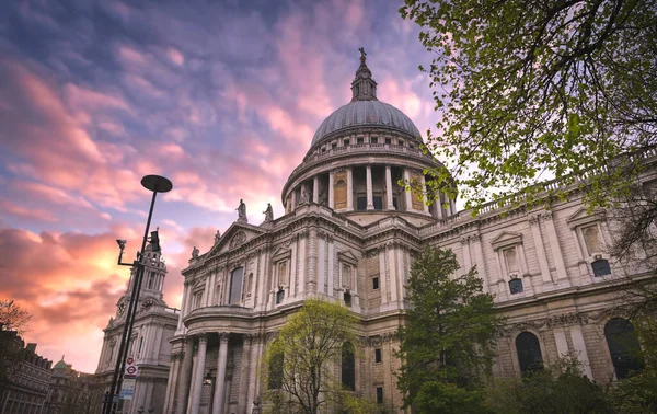 Paul Cathedral Het Centrum Van Londen Verenigd Koninkrijk Bij Zonsondergang — Stockfoto