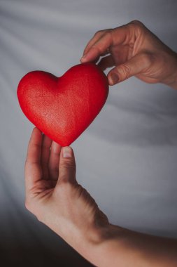 el, kalp, beyaz arka plan