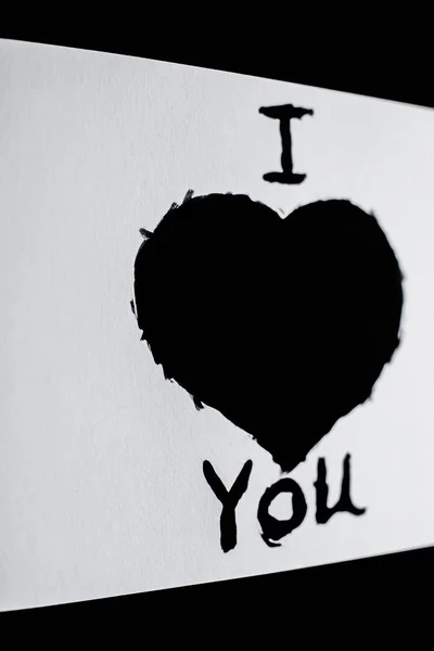 Black, watercolor, Heart, i love you — kuvapankkivalokuva