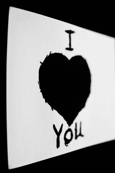 Black, watercolor, Heart, i love you – stockfoto