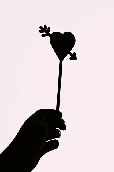 Coração, silhueta, fundo branco — Fotografia de Stock