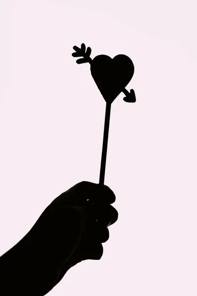 Coração, silhueta, fundo branco — Fotografia de Stock