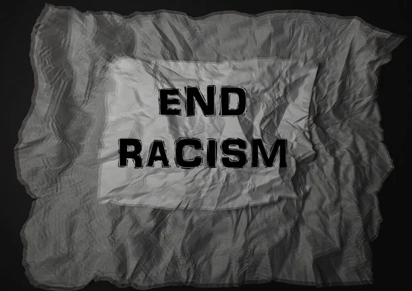 Σταματήστε Τον Ρατσισμό Αφίσα Φράση Stop Racism Banner Μαύρο Φόντο — Φωτογραφία Αρχείου