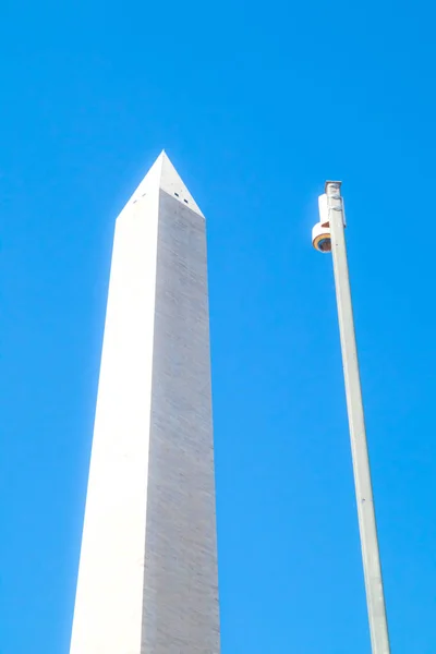 Washington Monument on national  mall in Washington DC with secu