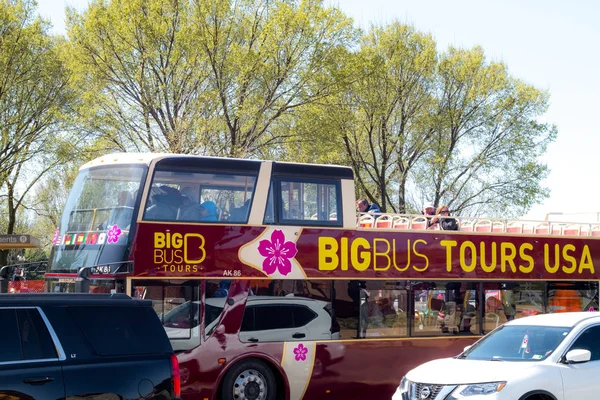 Washington Mall s turisty během festivalu kvetoucí třešně — Stock fotografie