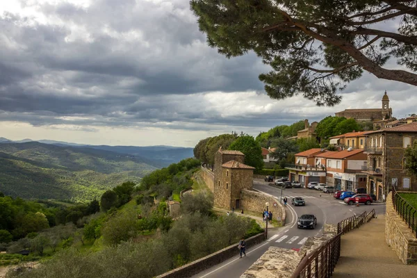 Muren Van Het Kasteel Stad Heuvel Montalcino Toscane — Stockfoto