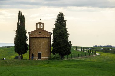 Şapel Val di Orcia Pienza yakınındaki Toskana 