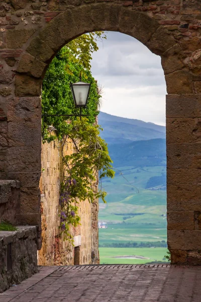 Stare Miasto Ulice Mieście Pienza Toskania — Zdjęcie stockowe