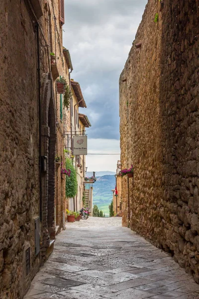 Gamla Stan Och Gatorna Pienza Toscana — Stockfoto