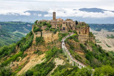 Umbria'daki İtalya Civita Bagnoregio eski köy