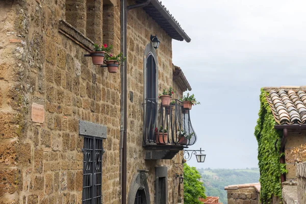 Régi Város Utcája Civita Bagnoregio Olaszország Umbria — Stock Fotó