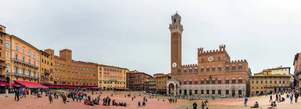 Edifici Nella Piazza Siena Toscana — Foto Stock