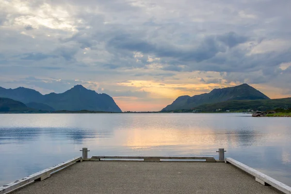 Fjord Norvège Coucher Soleil — Photo