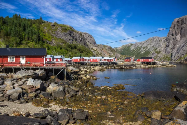 Fishing Village Mountains Lofoten Islands Norway — Stock Photo, Image