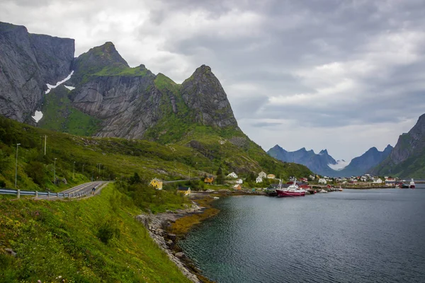 Fjord Mountains Lofoten Norway — Stock Photo, Image