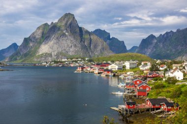 Reine liman Lofoten Adaları Norveç'te
