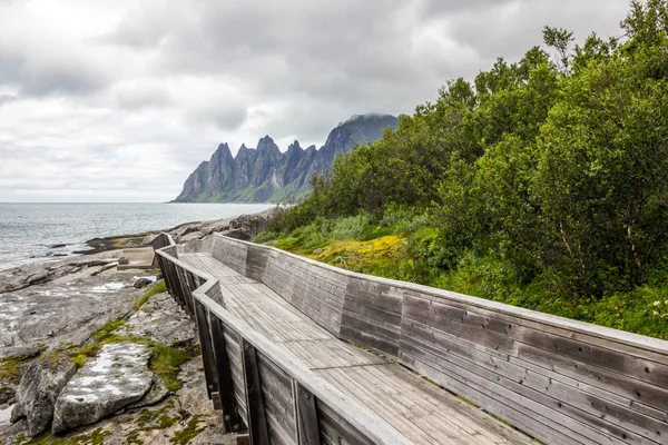 Norveç Senja Adada Tungeneset Bakış Açısı — Stok fotoğraf