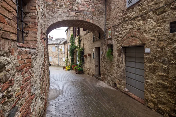 Gebäude Und Straßen Mittelalterlichen Dorf Murlo Der Toskana — Stockfoto