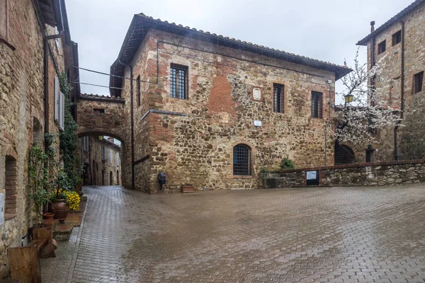 Bâtiments Rues Village Médiéval Murlo Toscane — Photo