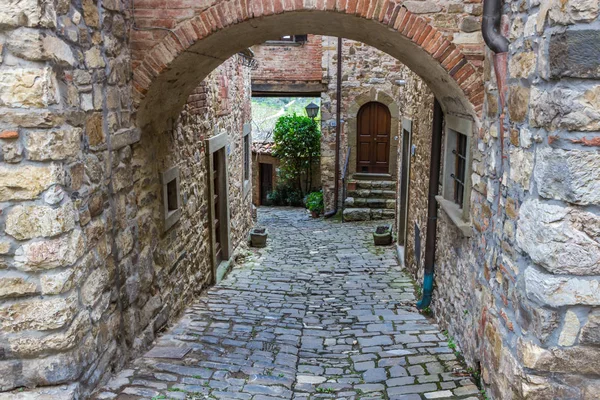 Ruas Edifícios Montefioralle Aldeia Velha Toscana — Fotografia de Stock