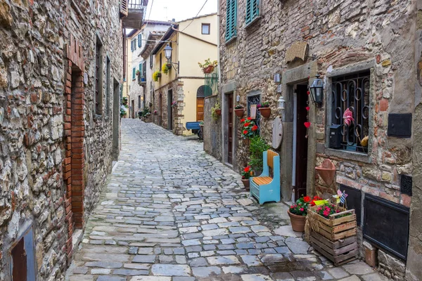 Toskana Montefioralle Eski Köyünde Sokaklar Binalar — Stok fotoğraf