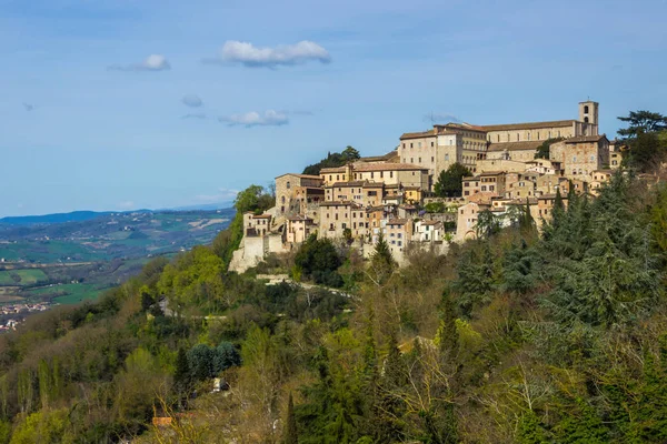 Todi Middeleeuwse Stad Heuvel Umbrië Italië — Stockfoto