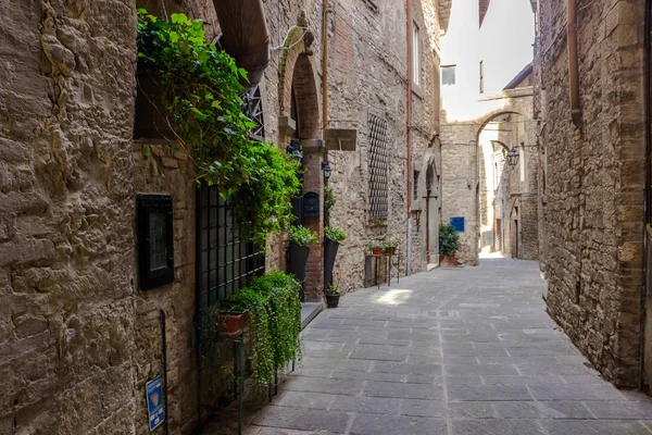 Smalle Straatjes Het Middeleeuwse Stadje Todi Umbrië — Stockfoto