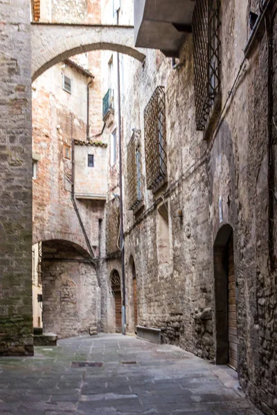 Ruas Estreitas Todi Cidade Medieval Úmbria — Fotografia de Stock