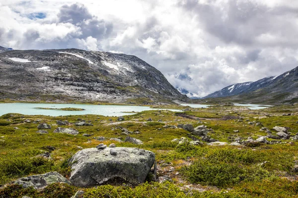 Clouds Mountain Road Norway — Stock Photo, Image