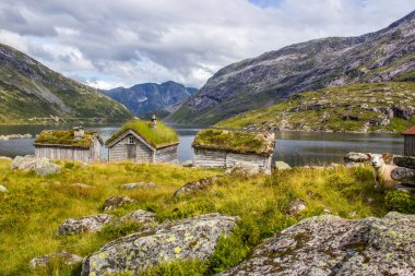 Norveç 'teki Gaularfjelet Yolu boyunca nehir ve dağlar