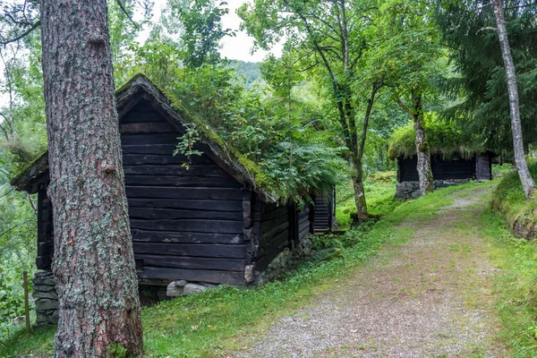 Дерев Яні Хатинки Селі Штальгейм Норвегія — стокове фото