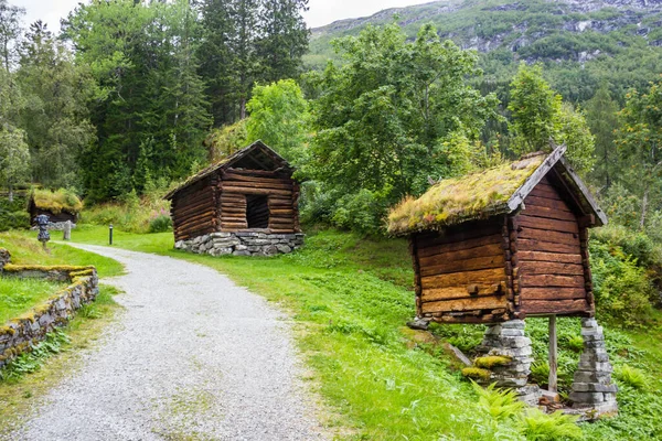 Faházak Stalheim Faluban Norvégiában — Stock Fotó