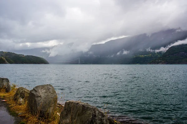 Wolken Über Eidfjord Den Bergen Norwegens — Stockfoto