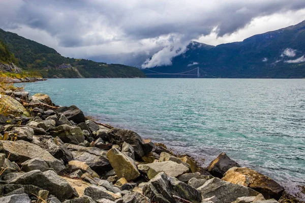 Clouds Eidfjord Mountains Norway — Stock Photo, Image