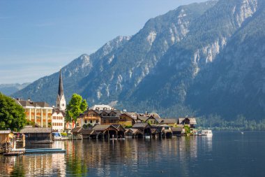 Avusturya 'da Hallstatt Gölü Hallstatter Sabah