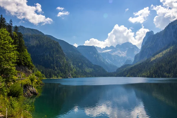 Beautiful Mountain Lake Sunny Day Alps Austria — Stock Photo, Image