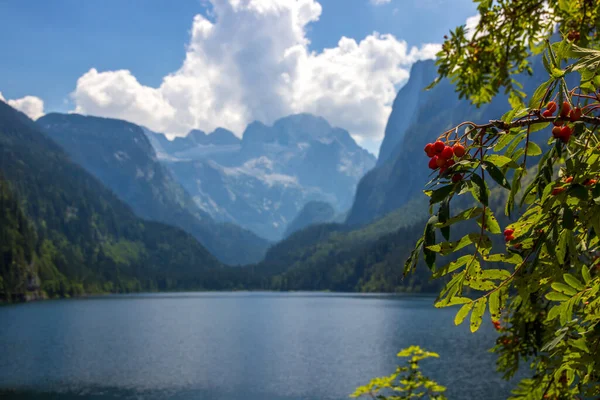 Dia Ensolarado Lago Vorderer Gosausee Nos Alpes Austríacos — Fotografia de Stock