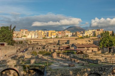 Herculaneum Roma harabeleri, Napoli Körfezi, Ercolano, Campania, Ita