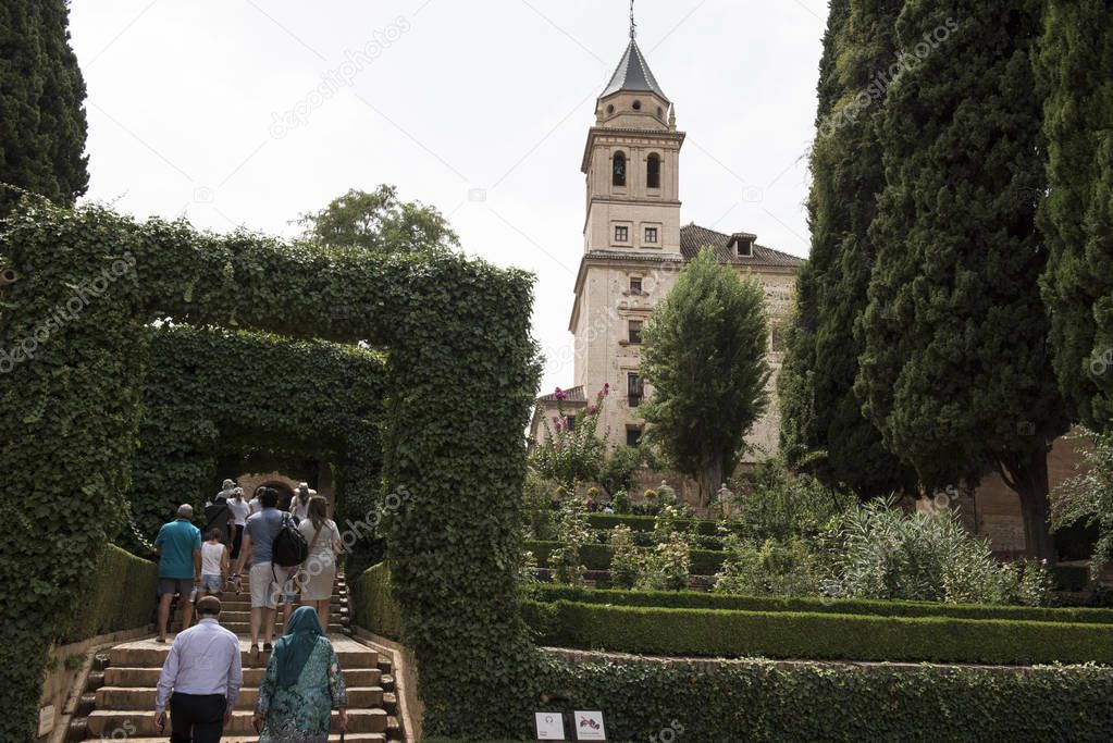 Tourists  at Alhambra Palace