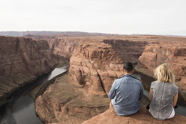 Couple in Grand Canyon Stock Image